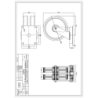 Zestaw kołowy, tandem fi. 250mm skrętny spawany, do 2000kg / 92ZP2