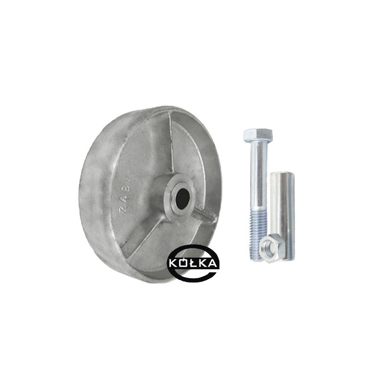 Koło aluminiowe fi. 180 mm odp.na temperaturę z zestawem montazowym/ A51