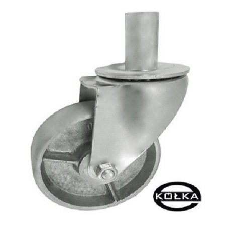 Koło aluminiowe fi.80mm (do 300*C) skrętne z trzpieniem A14*M12