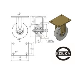 Koło kołnierzowe, tworzywowe PA6G, fi. 125 mm, w obudowie stałej / V23PA6G