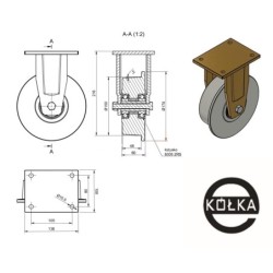 Koło kołnierzowe, tworzywowe PA6G, fi. 180 mm, w obudowie stałej / V53PA6G