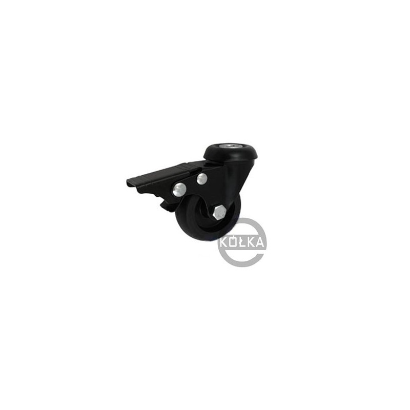 Koło fi. 50 mm skrętne z ham., z otworem N: 40kg CZARNE / M57TCH