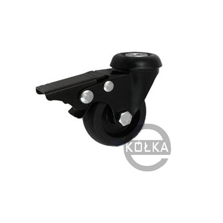 Koło fi. 50 mm skrętne z ham., z otworem N: 40kg CZARNE / M57TCH