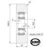 Rolka metalowa fi. 88,5 mm do bram z łożyskiem / R-88,5-M