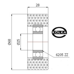 Rolka poliuretanowa fi. 68 mm / RP-68-28/25