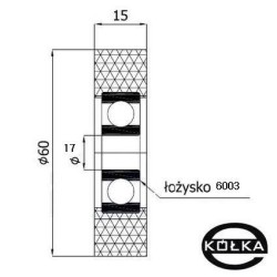 Rolka poliuretanowa fi. 60 mm / RP-60-15/17