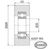 Rolka poliuretanowa fi. 109 mm / RP-109-32/35 dociskowa