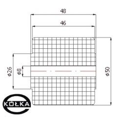 Rolka tworzywowa fi. 50 mm x 48, otw.8mm  / RB-50-48/8