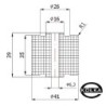 Rolka tworzywowa fi. 41 mm x 35, otw.6mm / RB-41-35/6