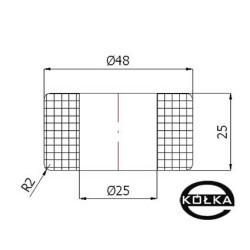 Rolka tworzywowa fi. 48 mm x 25, otw.25mm / RB-48-25/25