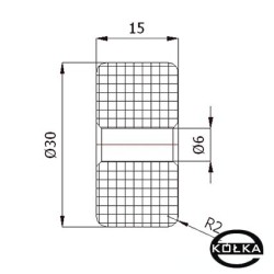 Rolka tworzywowa fi. 30 mm otw.6mm / RB-30/6