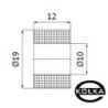 Rolka tworzywowa fi. 19 mm x 12, otw.10mm / RB-19-12/10