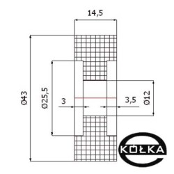 Rolka tworzywowa fi. 41mm / RB-43W