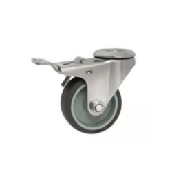 Koło fi. 50 mm skrętne z ham., z otworem N: 40kg NIERDZEWNE / M57TXH