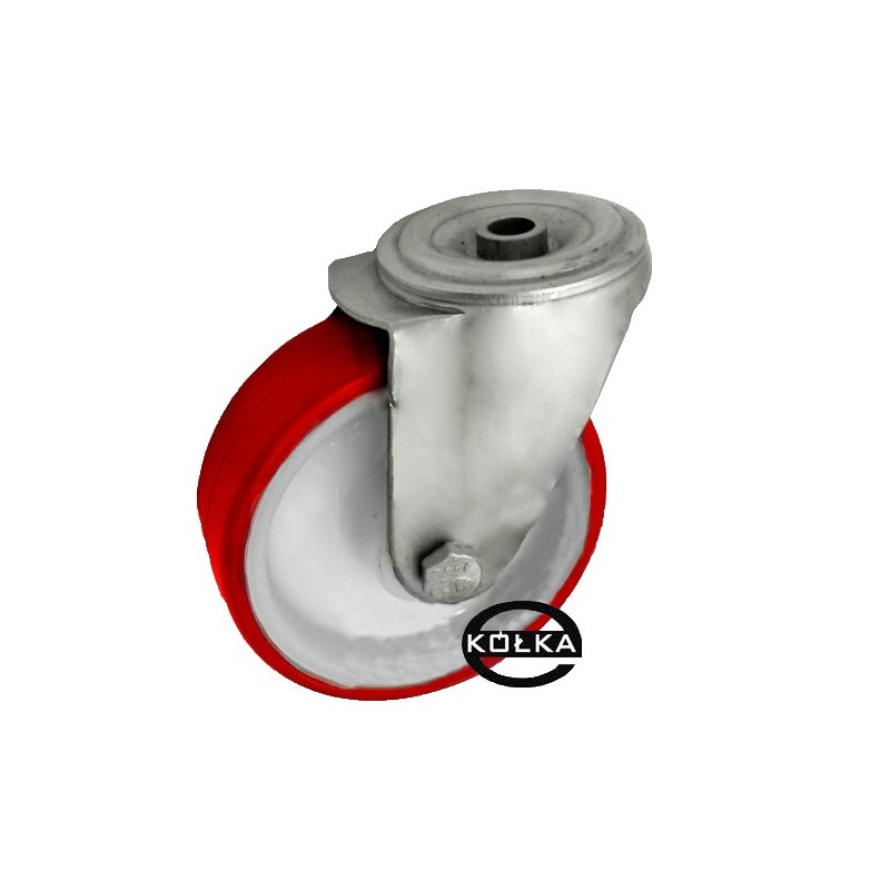 Koło fi. 125mm w obud. skrętnej za stali nierdzewnej z otworem / 27MBCX Koło fi. 125mm w obud. skrętnej za stali nierdzewnej z otworem / 27MBCX