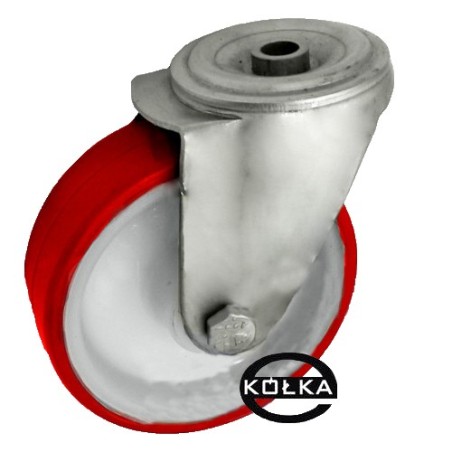 Koło fi. 125mm w obud. skrętnej za stali nierdzewnej z otworem / 27MBCX