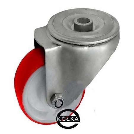 Koło fi. 100 mm skrętne z otworem poliamidowo-poliuretanowe nierdzewne / 17BCX9