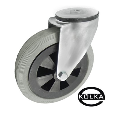 Koło fi. 200mm w obud. skrętnej za stali nierdzewnej z otworem