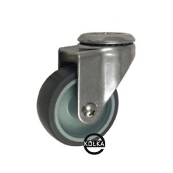 Koło fi. 50 mm skrętne z otworem N: 40kg NIERDZEWNE / M57TX