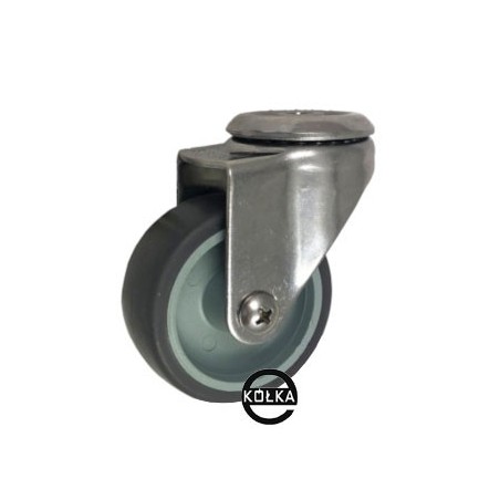 Koło fi. 50 mm skrętne z otworem N: 40kg NIERDZEWNE / M57TX