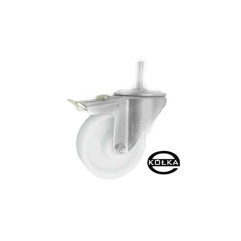 Koło fi. 100mm w obud. nierdz. z trzpieniem i hamulcem 16BXH*M10