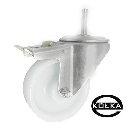 Koło fi. 100mm w obud. nierdz. z trzpieniem i hamulcem 16BXH*M10