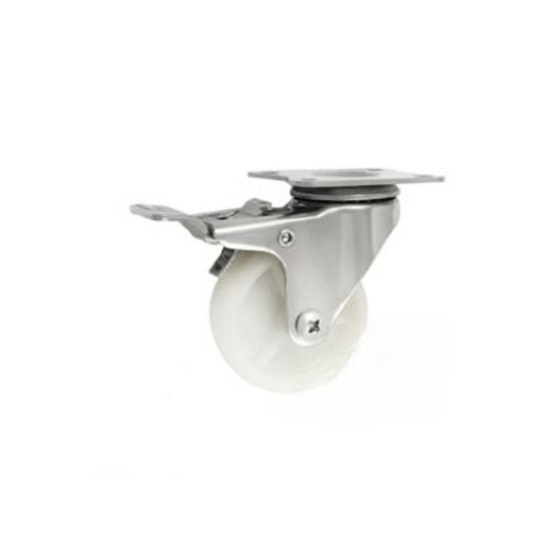 Koło tworzywowe fi. 50 mm w NIERDZEWNEJ obudowie skrętnej z hamulcem/M52BXH Koło tworzywowe fi. 50 mm w NIERDZEWNEJ obudowie skrętnej z hamulcem/M52BXH